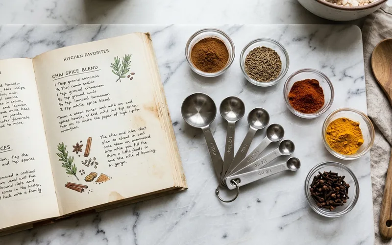 Set of measuring spoons for kitchen recipe preparation